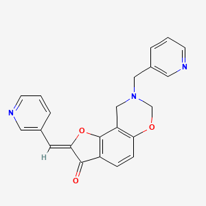 (Z)-8-(pyridin-3-ylmethyl)-2-(pyridin-3-ylmethylene)-8,9-dihydro-2H-benzofuro[7,6-e][1,3]oxazin-3(7H)-one