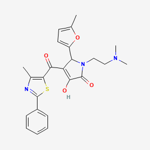 molecular formula C24H25N3O4S B2370922 1-(2-(dimethylamino)ethyl)-3-hydroxy-4-(4-methyl-2-phenylthiazole-5-carbonyl)-5-(5-methylfuran-2-yl)-1H-pyrrol-2(5H)-one CAS No. 623123-80-8