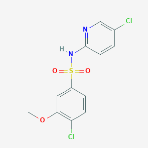 molecular formula C12H10Cl2N2O3S B2370923 4-chloro-N-(5-chloropyridin-2-yl)-3-methoxybenzenesulfonamide CAS No. 879051-89-5