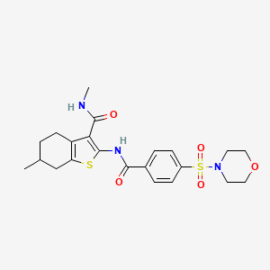 molecular formula C22H27N3O5S2 B2370929 N,6-dimethyl-2-(4-(morpholinosulfonyl)benzamido)-4,5,6,7-tetrahydrobenzo[b]thiophene-3-carboxamide CAS No. 892977-57-0