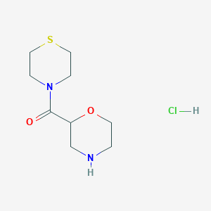 molecular formula C9H17ClN2O2S B2370934 Morpholin-2-yl(thiomorpholin-4-yl)methanone;hydrochloride CAS No. 1588848-31-0