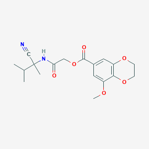 molecular formula C18H22N2O6 B2370958 [(1-Cyano-1,2-dimethylpropyl)carbamoyl]methyl 8-methoxy-2,3-dihydro-1,4-benzodioxine-6-carboxylate CAS No. 871549-76-7