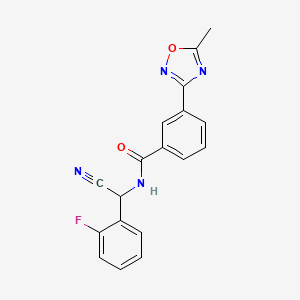 molecular formula C18H13FN4O2 B2370967 N-[氰基-(2-氟苯基)甲基]-3-(5-甲基-1,2,4-恶二唑-3-基)苯甲酰胺 CAS No. 1436108-63-2
