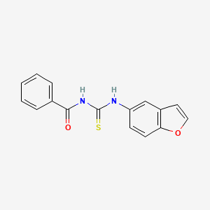 molecular formula C16H12N2O2S B2371001 N-(1-苯并呋喃-5-基)-N'-苯甲酰硫脲 CAS No. 866017-44-9