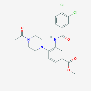 Ethyl 4-(4-acetylpiperazin-1-yl)-3-[(3,4-dichlorobenzoyl)amino]benzoate