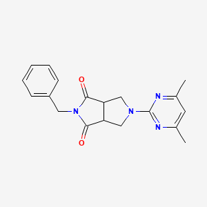 molecular formula C19H20N4O2 B2371033 5-Benzyl-2-(4,6-dimethylpyrimidin-2-yl)-1,3,3a,6a-tetrahydropyrrolo[3,4-c]pyrrole-4,6-dione CAS No. 2415565-84-1