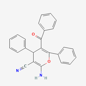 molecular formula C25H18N2O2 B2371045 2-氨基-5-苯甲酰-4,6-二苯基-4H-吡喃-3-腈 CAS No. 81829-58-5