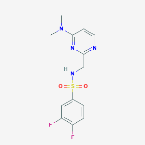 molecular formula C13H14F2N4O2S B2371047 N-((4-(二甲基氨基)嘧啶-2-基)甲基)-3,4-二氟苯磺酰胺 CAS No. 1797812-48-6