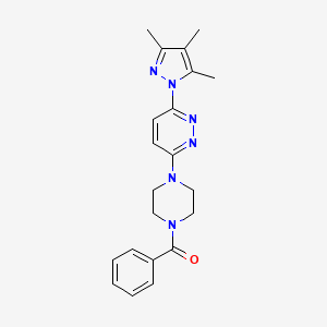 molecular formula C21H24N6O B2371061 phenyl(4-(6-(3,4,5-trimethyl-1H-pyrazol-1-yl)pyridazin-3-yl)piperazin-1-yl)methanone CAS No. 1020501-77-2
