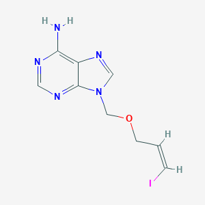 molecular formula C9H10IN5O B237107 6-Amino-9-((((Z)-3-iodo-2-propenyl)oxy)methyl)purine CAS No. 139758-69-3