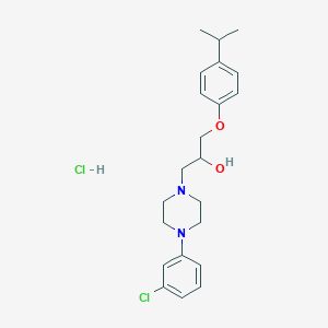 molecular formula C22H30Cl2N2O2 B2371070 1-(4-(3-氯苯基)哌嗪-1-基)-3-(4-异丙基苯氧基)丙烷-2-醇盐酸盐 CAS No. 1216907-15-1