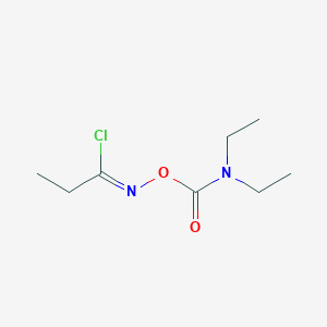 molecular formula C8H15ClN2O2 B237108 N-(((Diethylamino)carbonyl)oxy)propanimidoyl chloride CAS No. 134871-03-7