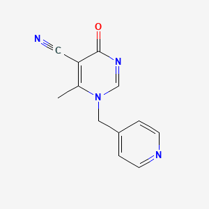 molecular formula C12H10N4O B2371080 6-Methyl-4-oxo-1-(4-pyridinylmethyl)-1,4-dihydro-5-pyrimidinecarbonitrile CAS No. 303148-45-0
