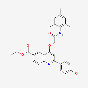 Ethyl 4-(2-(mesitylamino)-2-oxoethoxy)-2-(4-methoxyphenyl)quinoline-6-carboxylate