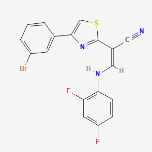 (Z)-2-(4-(3-bromophenyl)thiazol-2-yl)-3-((2,4-difluorophenyl)amino)acrylonitrile