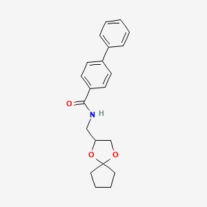 B2371107 N-(1,4-dioxaspiro[4.4]nonan-2-ylmethyl)-[1,1'-biphenyl]-4-carboxamide CAS No. 923194-88-1