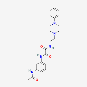 molecular formula C22H27N5O3 B2371108 N1-(3-乙酰氨基苯基)-N2-(2-(4-苯基哌嗪-1-基)乙基)草酰胺 CAS No. 1049570-38-8