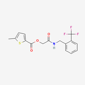 molecular formula C16H14F3NO3S B2371112 2-氧代-2-((2-(三氟甲基)苄基)氨基)乙基 5-甲基噻吩-2-甲酸酯 CAS No. 1794845-37-6