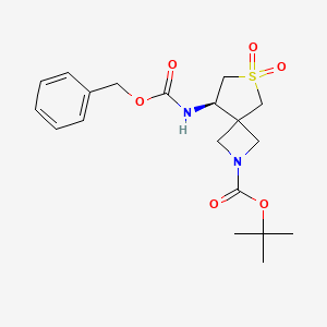 B2371116 Tert-butyl (8R)-6,6-dioxo-8-(phenylmethoxycarbonylamino)-6lambda6-thia-2-azaspiro[3.4]octane-2-carboxylate CAS No. 1453315-62-2