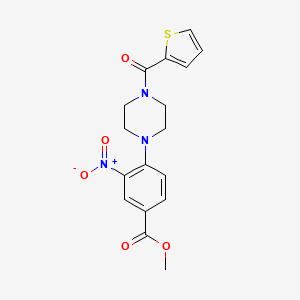 molecular formula C17H17N3O5S B2371117 3-硝基-4-[4-(2-噻吩基羰基)哌嗪基]苯甲酸甲酯 CAS No. 478246-65-0