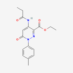 molecular formula C17H19N3O4 B2371121 6-氧代-4-丙酰胺基-1-(对甲苯基)-1,6-二氢吡哒嗪-3-羧酸乙酯 CAS No. 941915-75-9