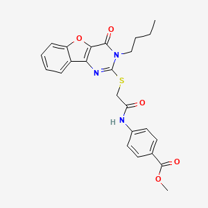 B2371122 Methyl 4-(2-((3-butyl-4-oxo-3,4-dihydrobenzofuro[3,2-d]pyrimidin-2-yl)thio)acetamido)benzoate CAS No. 899982-12-8