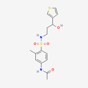 molecular formula C16H20N2O4S2 B2371128 N-(4-(N-(3-羟基-3-(噻吩-3-基)丙基)磺酰基)-3-甲基苯基)乙酰胺 CAS No. 2034520-59-5