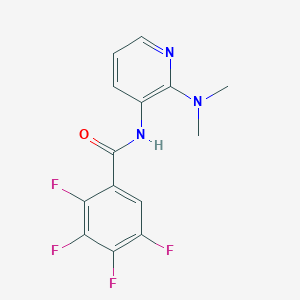 molecular formula C14H11F4N3O B2371129 N-[2-(二甲氨基)吡啶-3-基]-2,3,4,5-四氟苯甲酰胺 CAS No. 1427968-57-7