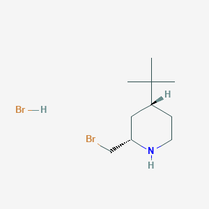 molecular formula C10H21Br2N B2371130 (2S,4R)-2-(溴甲基)-4-叔丁基哌啶；氢溴酸盐 CAS No. 2375247-73-5