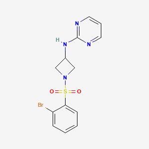 molecular formula C13H13BrN4O2S B2371136 N-(1-((2-溴苯基)磺酰基)氮杂环丁-3-基)嘧啶-2-胺 CAS No. 2034287-09-5