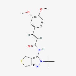 molecular formula C20H25N3O3S B2371148 (E)-N-(2-(叔丁基)-4,6-二氢-2H-噻吩并[3,4-c]吡唑-3-基)-3-(3,4-二甲氧基苯基)丙烯酰胺 CAS No. 444185-16-4