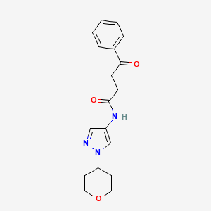 4-oxo-4-phenyl-N-(1-(tetrahydro-2H-pyran-4-yl)-1H-pyrazol-4-yl)butanamide