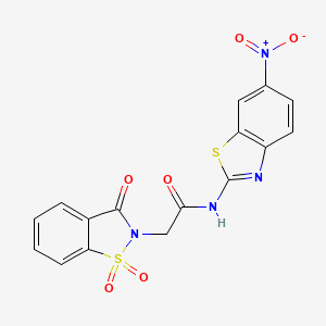 2-(1,1-dioxido-3-oxobenzo[d]isothiazol-2(3H)-yl)-N-(6-nitrobenzo[d]thiazol-2-yl)acetamide