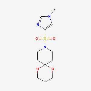 molecular formula C12H19N3O4S B2371161 9-((1-甲基-1H-咪唑-4-基)磺酰基)-1,5-二氧杂-9-氮杂螺[5.5]十一烷 CAS No. 1428351-34-1