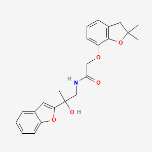 molecular formula C23H25NO5 B2371163 N-(2-(benzofuran-2-yl)-2-hydroxypropyl)-2-((2,2-dimethyl-2,3-dihydrobenzofuran-7-yl)oxy)acetamide CAS No. 2034600-39-8