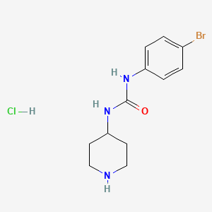 molecular formula C12H17BrClN3O B2371166 1-(4-Bromophenyl)-3-(piperidin-4-yl)ureahydrochloride CAS No. 1233955-50-4