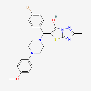 molecular formula C23H24BrN5O2S B2371170 5-((4-溴苯基)(4-(4-甲氧基苯基)哌嗪-1-基)甲基)-2-甲基噻唑并[3,2-b][1,2,4]三唑-6-醇 CAS No. 851809-78-4