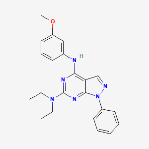 molecular formula C22H24N6O B2371171 N~6~,N~6~-diethyl-N~4~-(3-methoxyphenyl)-1-phenyl-1H-pyrazolo[3,4-d]pyrimidine-4,6-diamine CAS No. 946349-64-0