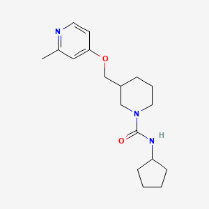 molecular formula C18H27N3O2 B2371174 N-Cyclopentyl-3-[(2-methylpyridin-4-yl)oxymethyl]piperidine-1-carboxamide CAS No. 2380068-37-9