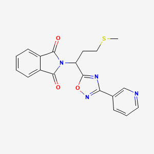 2-(3-(Methylthio)-1-(3-(pyridin-3-yl)-1,2,4-oxadiazol-5-yl)propyl)isoindoline-1,3-dione