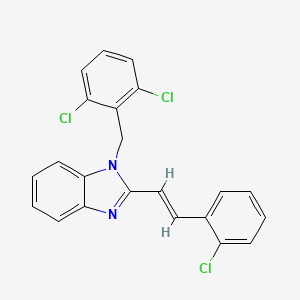 molecular formula C22H15Cl3N2 B2371203 2-(2-氯苯乙烯基)-1-(2,6-二氯苄基)-1H-1,3-苯并咪唑 CAS No. 338772-15-9