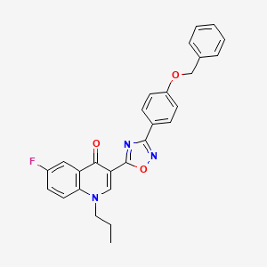 molecular formula C27H22FN3O3 B2371208 3-{3-[4-(benzyloxy)phenyl]-1,2,4-oxadiazol-5-yl}-6-fluoro-1-propylquinolin-4(1H)-one CAS No. 1326880-05-0