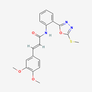 molecular formula C20H19N3O4S B2371210 (2E)-3-(3,4-dimethoxyphenyl)-N-{2-[5-(methylsulfanyl)-1,3,4-oxadiazol-2-yl]phenyl}prop-2-enamide CAS No. 890595-55-8