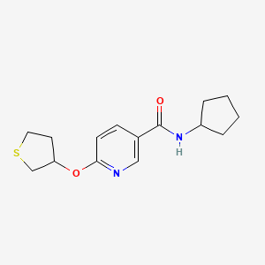 molecular formula C15H20N2O2S B2371213 N-cyclopentyl-6-((tetrahydrothiophen-3-yl)oxy)nicotinamide CAS No. 2034359-65-2
