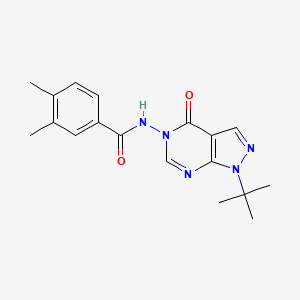 molecular formula C18H21N5O2 B2371218 N-(1-叔丁基-4-氧代吡唑并[3,4-d]嘧啶-5-基)-3,4-二甲基苯甲酰胺 CAS No. 899995-22-3