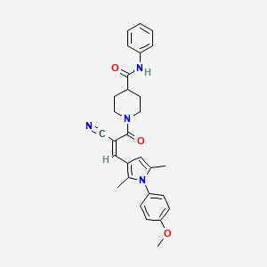 1-[(Z)-2-cyano-3-[1-(4-methoxyphenyl)-2,5-dimethylpyrrol-3-yl]prop-2-enoyl]-N-phenylpiperidine-4-carboxamide