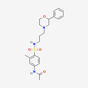 molecular formula C22H29N3O4S B2371231 N-(3-methyl-4-(N-(3-(2-phenylmorpholino)propyl)sulfamoyl)phenyl)acetamide CAS No. 953919-88-5