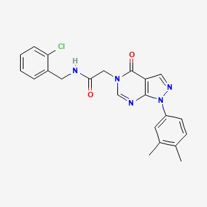 molecular formula C22H20ClN5O2 B2371235 N-(2-chlorobenzyl)-2-(1-(3,4-dimethylphenyl)-4-oxo-1H-pyrazolo[3,4-d]pyrimidin-5(4H)-yl)acetamide CAS No. 852451-70-8