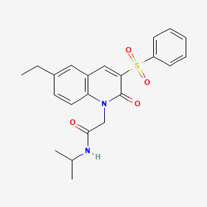 molecular formula C22H24N2O4S B2371241 2-[3-(benzenesulfonyl)-6-ethyl-2-oxoquinolin-1-yl]-N-propan-2-ylacetamide CAS No. 1115979-56-0