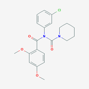 molecular formula C21H23ClN2O4 B2371242 N-(3-chlorophenyl)-N-(2,4-dimethoxybenzoyl)piperidine-1-carboxamide CAS No. 899992-79-1